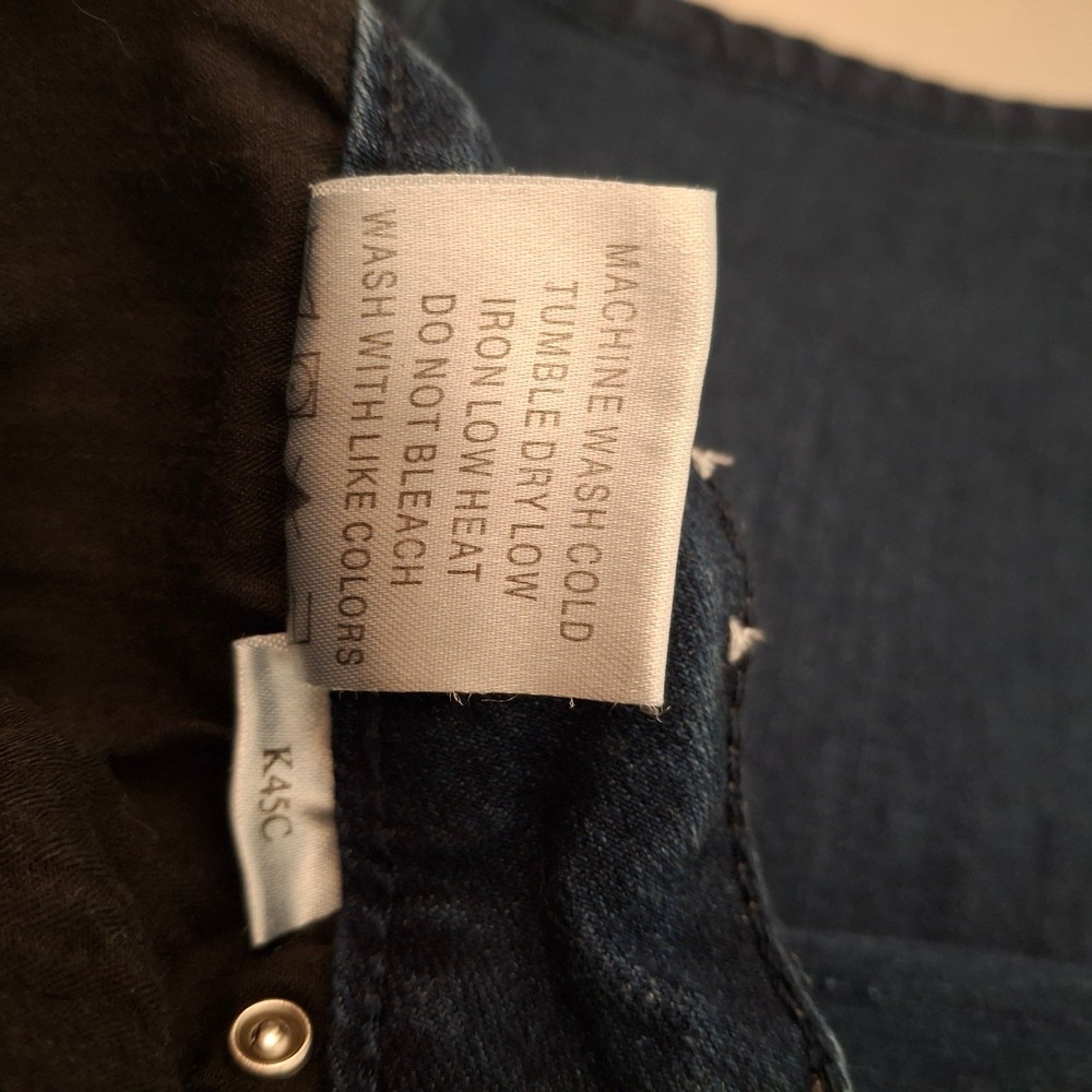 Ethyl Classic Denim Capri Pants Size 6 Embellished Pockets Dark Wash - Picture 7 of 10